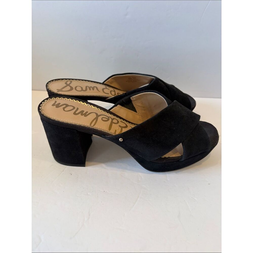 Sam Edelman Black Suede Crisscross Sandals - Picture 4 of 6
